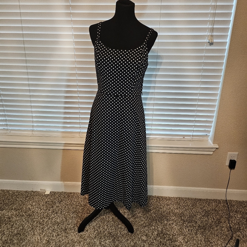 Petite Polka Dot Spaghetti Strap Dress
